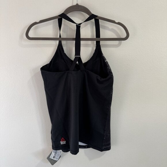 NWT Reebok Crossfit Tank Top M Parallette Shirt Gym Training Galaxy Black - Picture 6 of 11